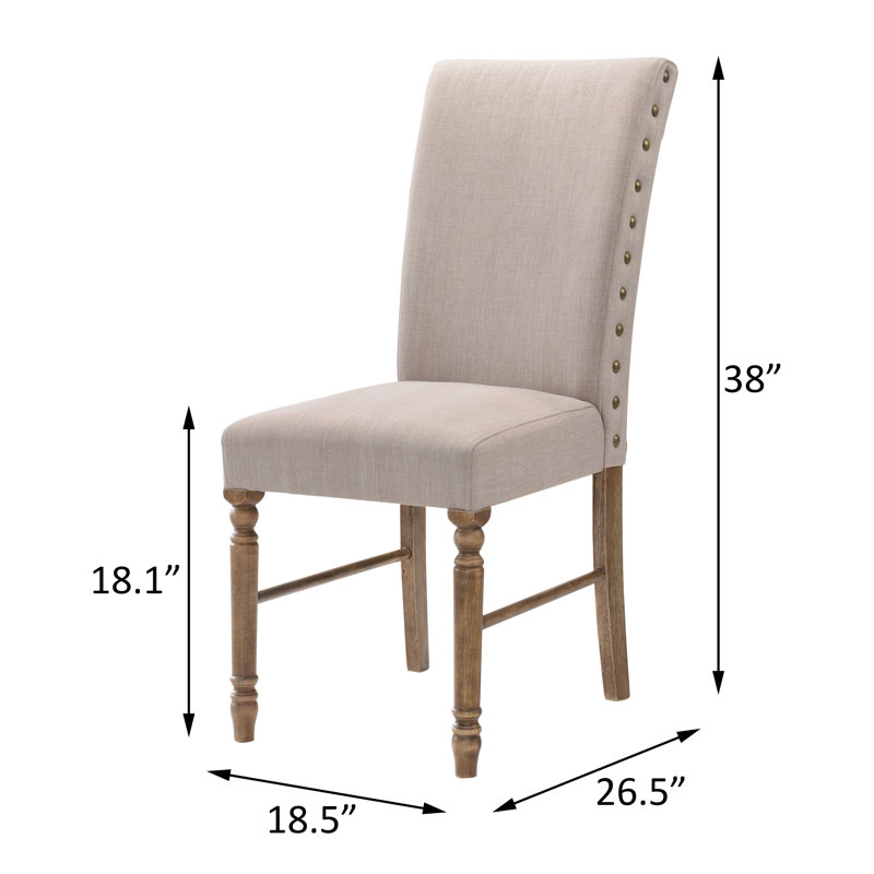 18.1102'' H Linen Upholstered Parsons Chair