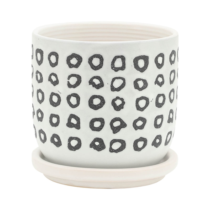 JARDINIER 5/8 "AVEC SAUCIER AZCTE, NOIR