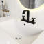 Meuble-lavabo de 36 po en MDF blanc avec comptoir en céramique, 2 tiroirs rabattables et 2 tiroirs standard, armoire de rangement autoportante à tablette réglable-660774746-660774747