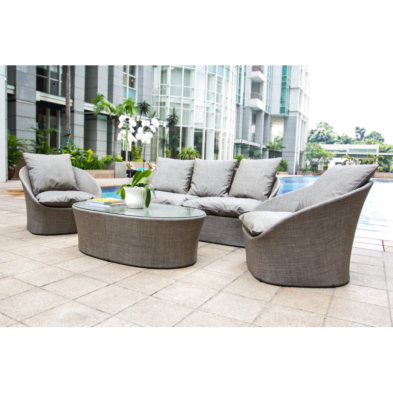 Spinner Outdoor Oval Coffee Table