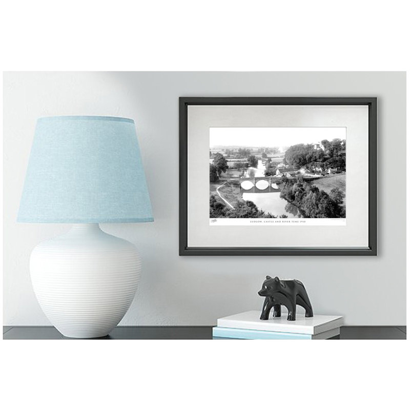 Ludlow, Castle And River Teme 1910 - Single Picture Frame Print, 60cm H x 80cm W x 2.3cm D