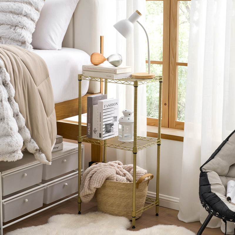 Suprima Shelf Nightstand, Gold