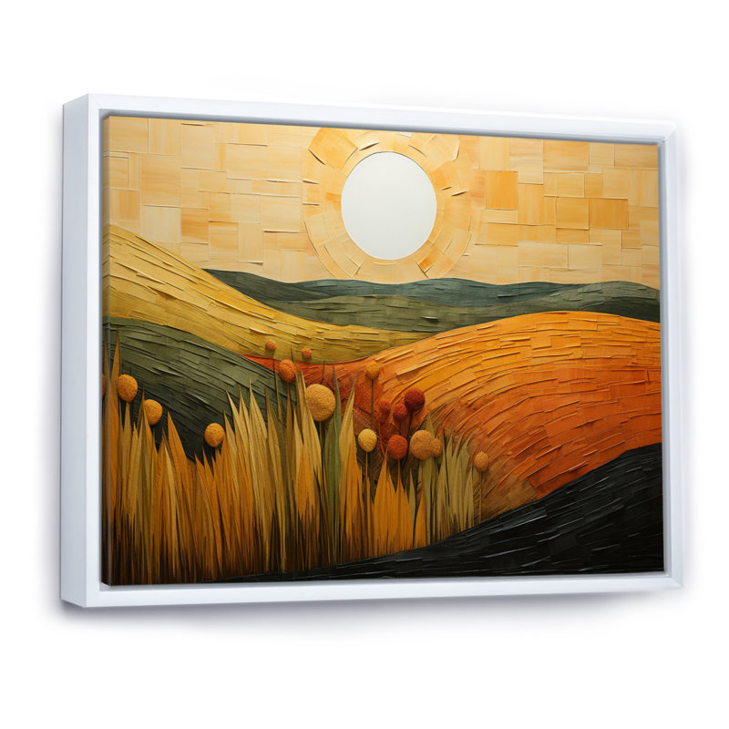 «Countryside Bold», impression géométrique sur toile, Cadre flottant blanc, H 24 po x l 32 po x P 1 po