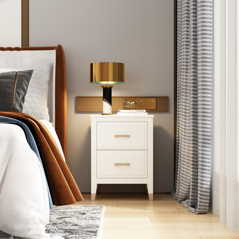 Dibble 45cm W Bedside Table, White