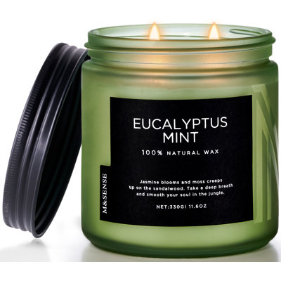  Bougies parfumées à la maison à base d'eucalyptus et de menthe, bougie de soja non toxique de 11,6 oz, combustion de 70 heures, cadeaux d'aromathérapie pour soulager le stress, méditation de relaxation, odeur naturelle pour hommes, femmes