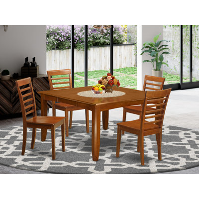 Teressa Butterfly Leaf Rubberwood Solid Wood Dining Set