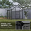 Serre avec feuilles en aluminium et polycarbonate gris pour espace extérieur, 29,4 x 20,5 x 31,2 po-132840454
