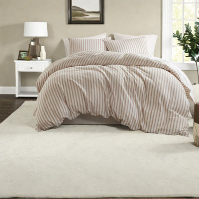 Linen Blend Striped Duvet Cover Set
