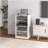 HOMCOM Media Cabinet, 4-Tier Stereo Cabinet, Modern Audio Video Media Stand With Adjustable Shelves, Tempered Glass Doors, And Cable Management, Distressed White