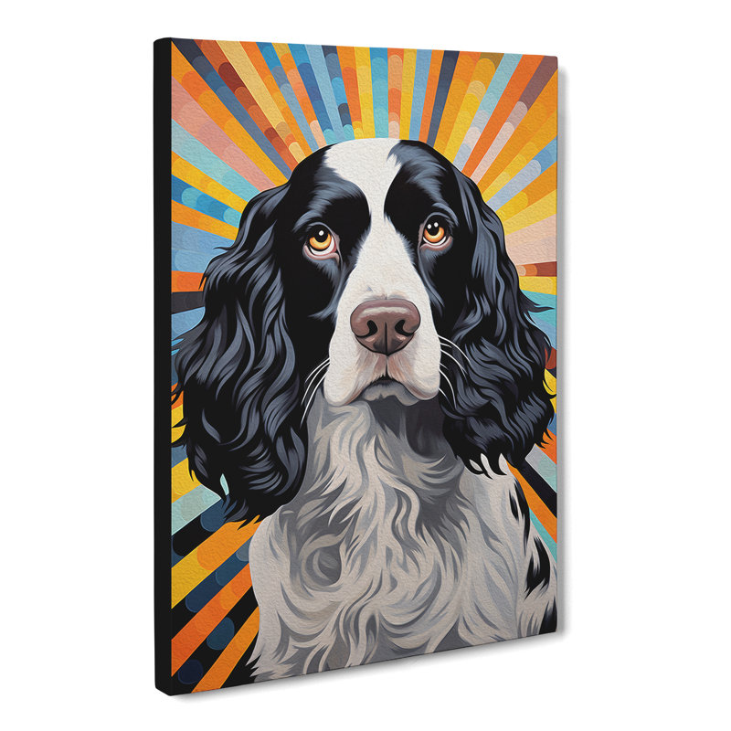 English Springer Spaniel Op Art - Wrapped Canvas, 60cm H x 40cm W x 3cm D