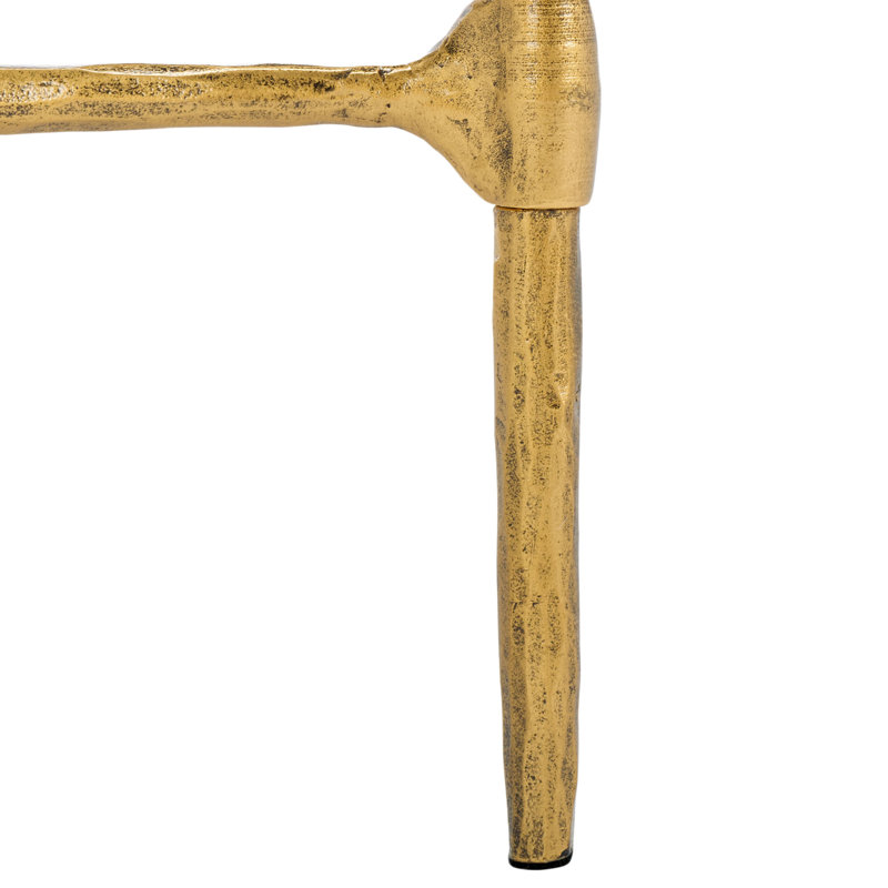 Isabellina Metal and Glass Accent Table, Brass