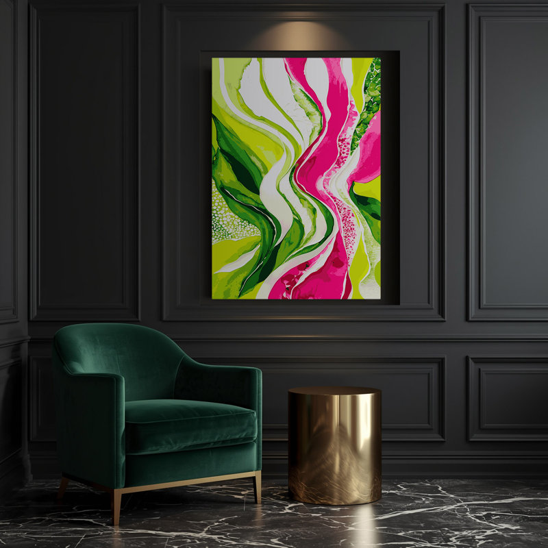Abstrait aquarelle 59, art mural sur toile brune, H 20 po x l 16 po