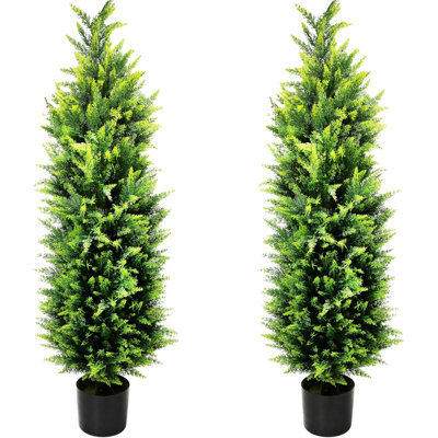 2 Packs Artificial Topiary Cedar Trees