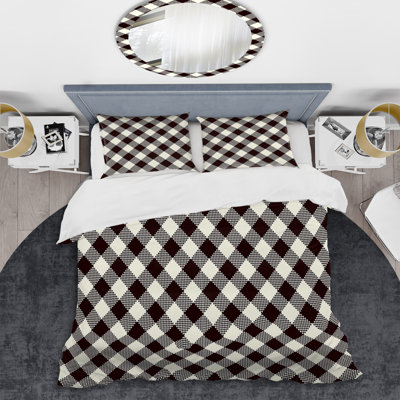 Ensemble de housse de couette en microfibre blanc / noir 3 pièces