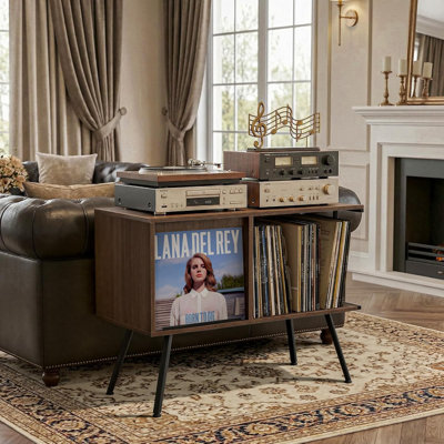 Armoire de rangement pour disques vinyles Mid-Century