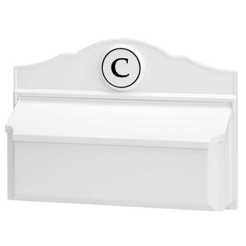 Colonial Wall Mounted Mailbox, White/Black, Yes