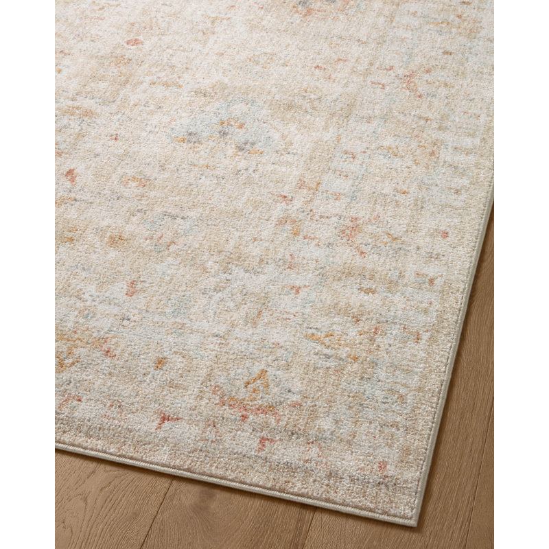 Tapis oriental en polyester tissé à la machine sable / lever de soleil, Rectangle 3 pi 9 po x 5 pi 9 po