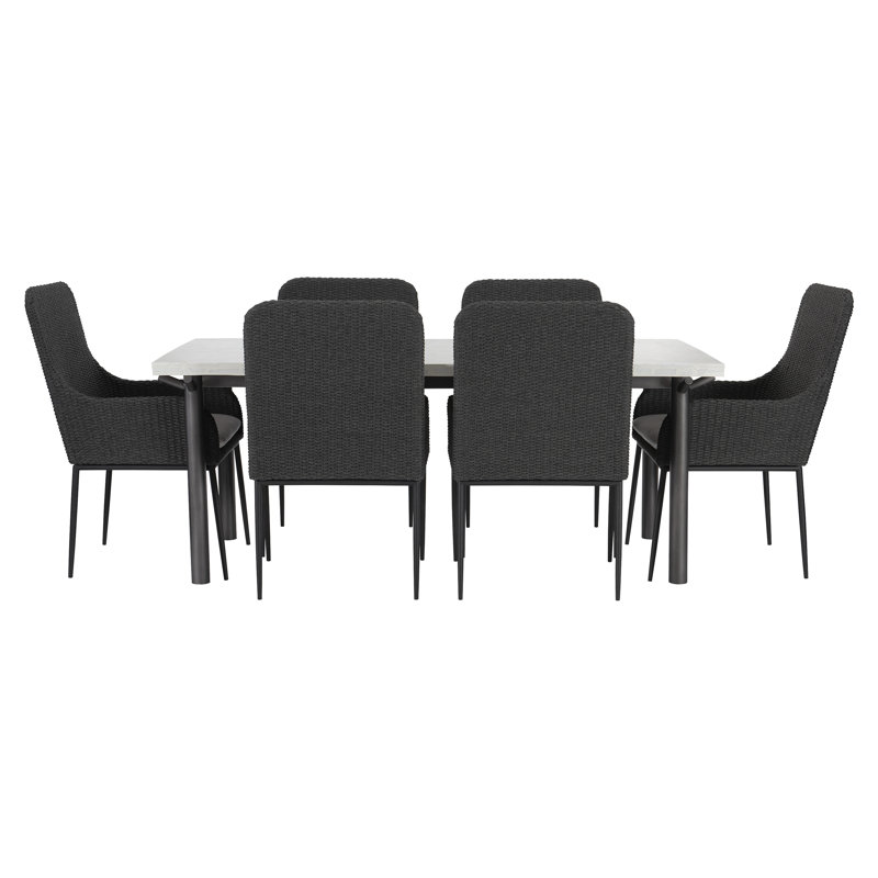 Gray Flannel Rope Outdoor Dining Armchair with Cushions