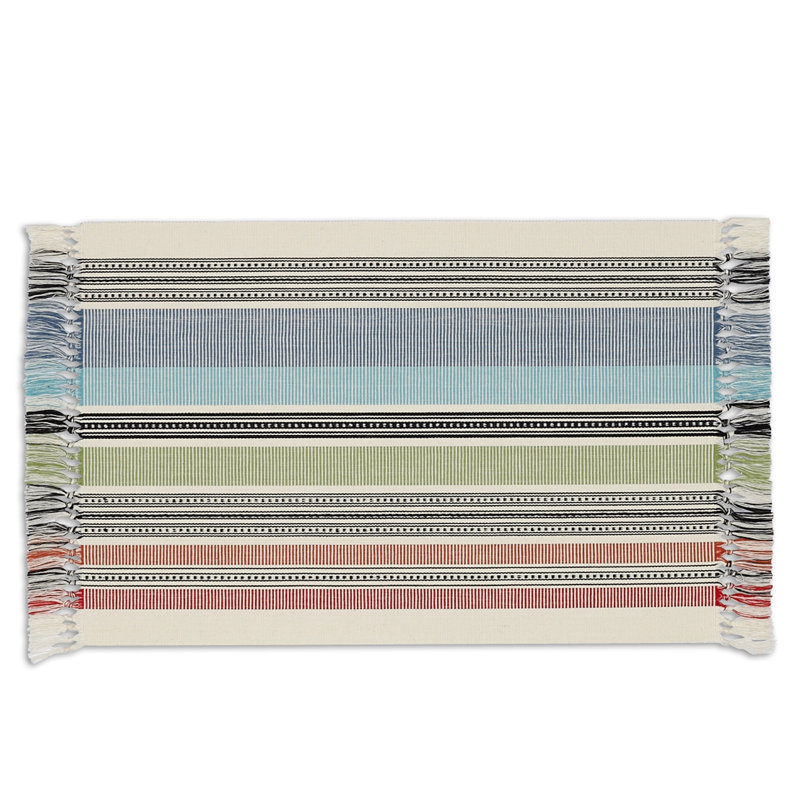 Mediterranean Stripe Multicolor Vinyl Placemat Set of 6