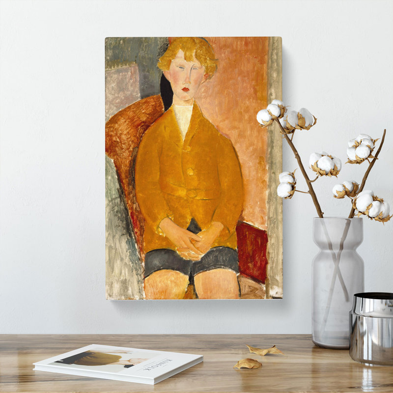 Boy In Short Pants by Amedeo Modigliani - Wrapped Canvas Painting, 76cm H x 50cm W x 3cm D