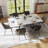 Modern Dining Chairs Set, Upholstered PU Leather Kitchen Side Chairs With Metal Legs-114193084