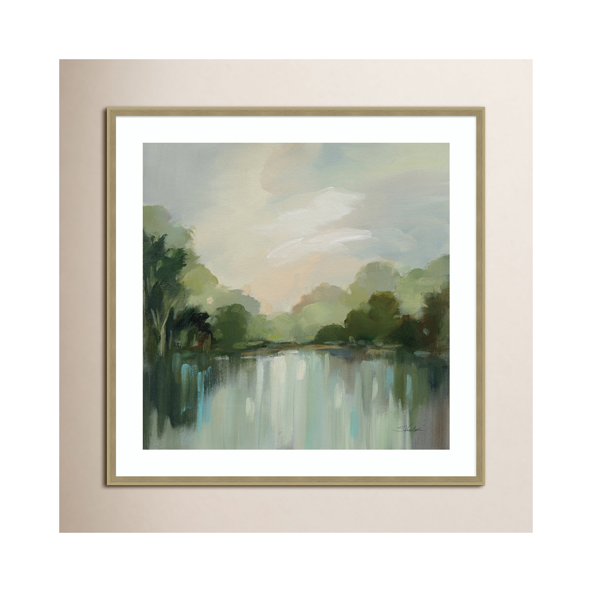 Cool Spring Day by Silvia Vassileva, 13" H x 13" W, Champagne