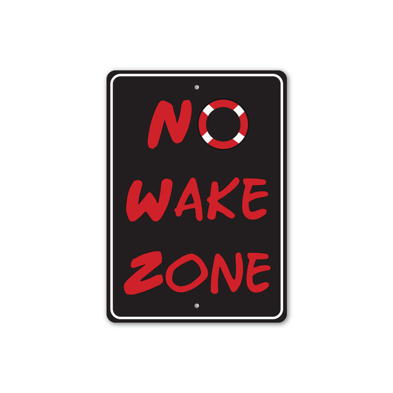 Panneau en aluminium «No Wake», H 14 po x l 10 po x P 0,04 po