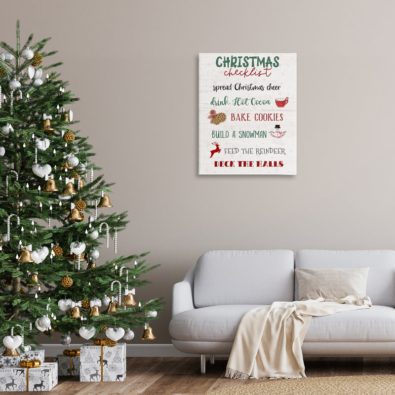Art mural sur toile, liste de Noël rustique par Natalie Carpentieri, H 40 po x l 40 po