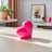 Decorative Resin Heart Shaped Object for Home Decor - Modern Hand-Painted Tabletop Accent Piece for Coffee Table or Living Room Decoration - 9", Pink