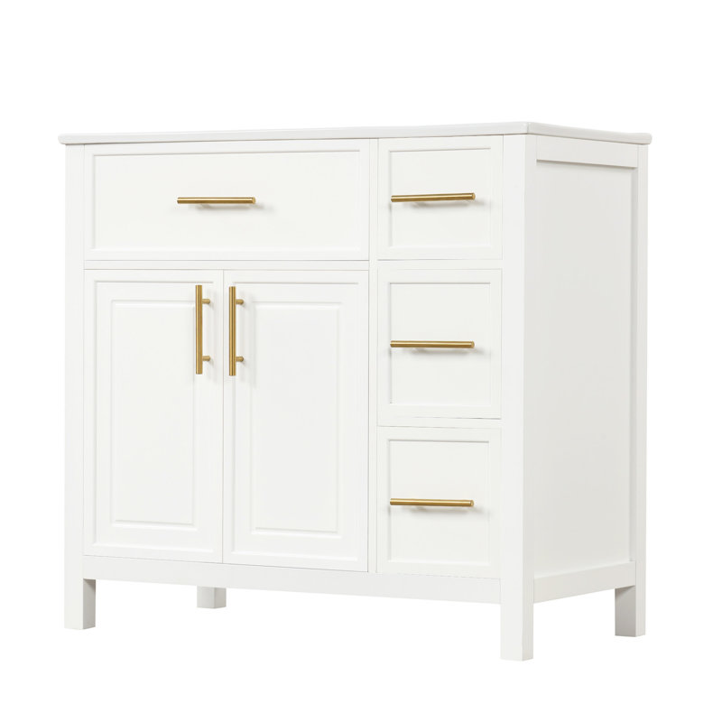 Meuble-lavabo élégant avec rangement spacieux et fabrication durable, Blanc