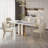 Modern White Rectangular Rock Slab Dining Table-1377867117