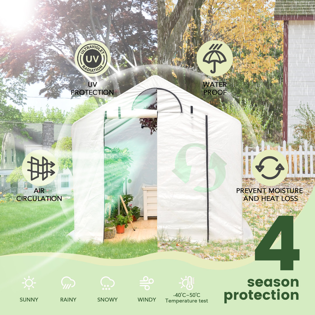 72" W x 96" D Hobby Greenhouse with 2pc 4' Plant Shelf WEATHERFAST