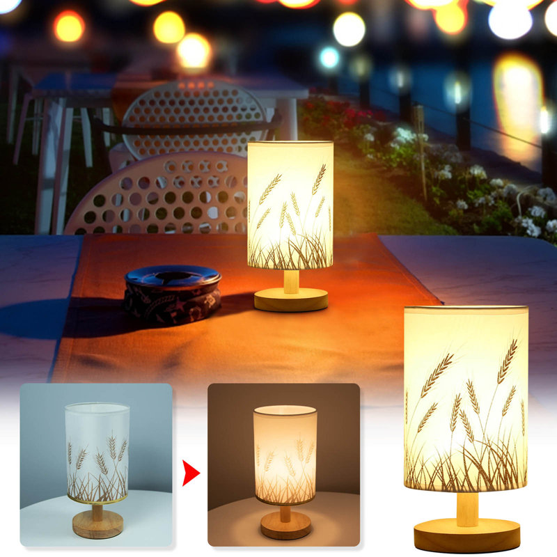 Solid Wood Decoration Remote Control Usb Table Lamp Bedroom Bedside Study Homestay Led Night Energy Saving