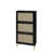 3 Door Shoe Storage Unit, Freestanding Modern For Entryway, 44Lb Load, Natural & Spandex, -Proof, Delicate Finish, Gold Handle, Double Shelf, Metal Base With Slip Pads, Black, Particle Board, Simple-1152436938