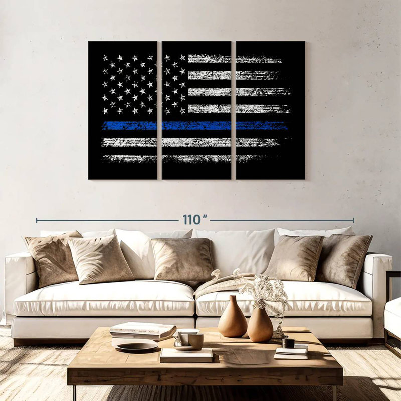 Drapeau de la police américaine de Borges, H 48 po x l 74 po