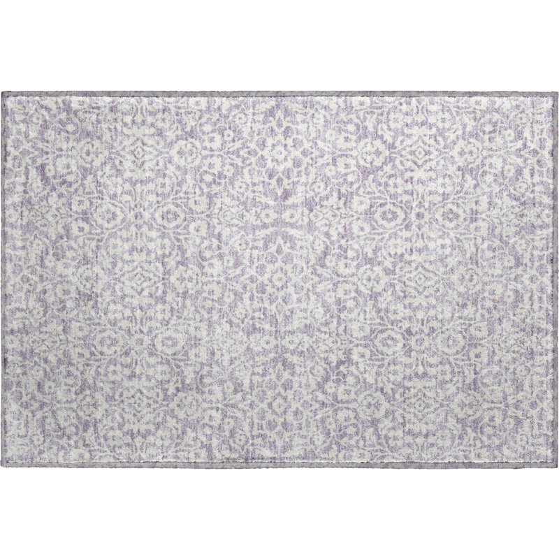 Premium Machine Washable Prisco Lavender Rug, Rectangle 1'8" x 2'6"