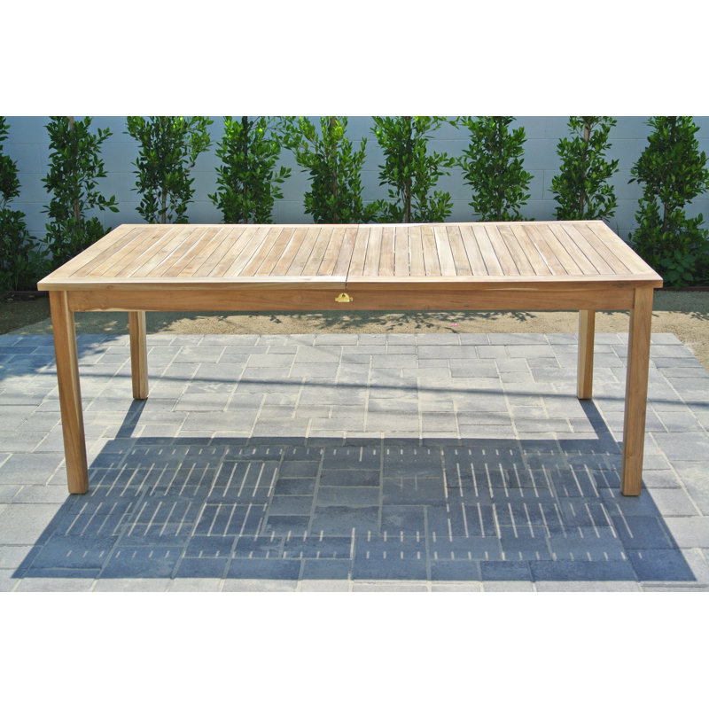 Huntington 9pc Teak Dining Set With Expansion Table Sunbrella Cushions, Navy Sunbrella®