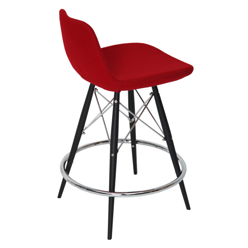 Tabouret de bar 29 po Pera, Noir/chrome, Rouge