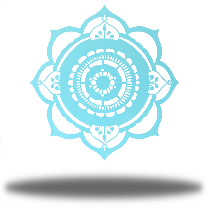 Décoration murale en métal Hope Mandala, Écume de mer, H 36 po x l 36 po x P 0,0625 po