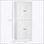 Garde-manger autoportant avec 4 portes de grange et tablettes réglables, blanc