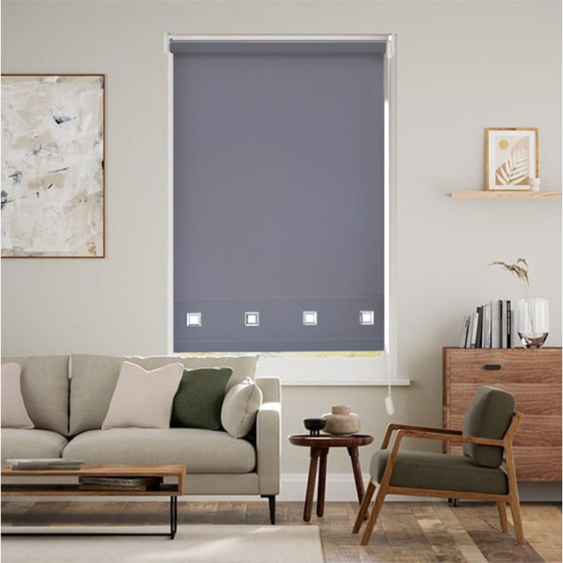 Premium Square Eyelet Roller Blinds – Light Control & Privacy Window Shades, 165 cm L x 120 cm W, Charcoal