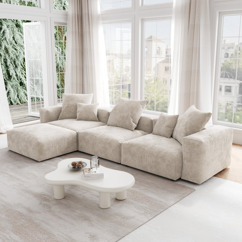 Cordrouille matelassée confort, Corduory beige