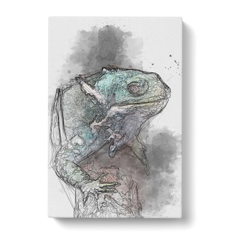 Fiji Iguana in Abstract - Wrapped Canvas Graphic Art Print, 91cm H x 60cm W x 3cm D