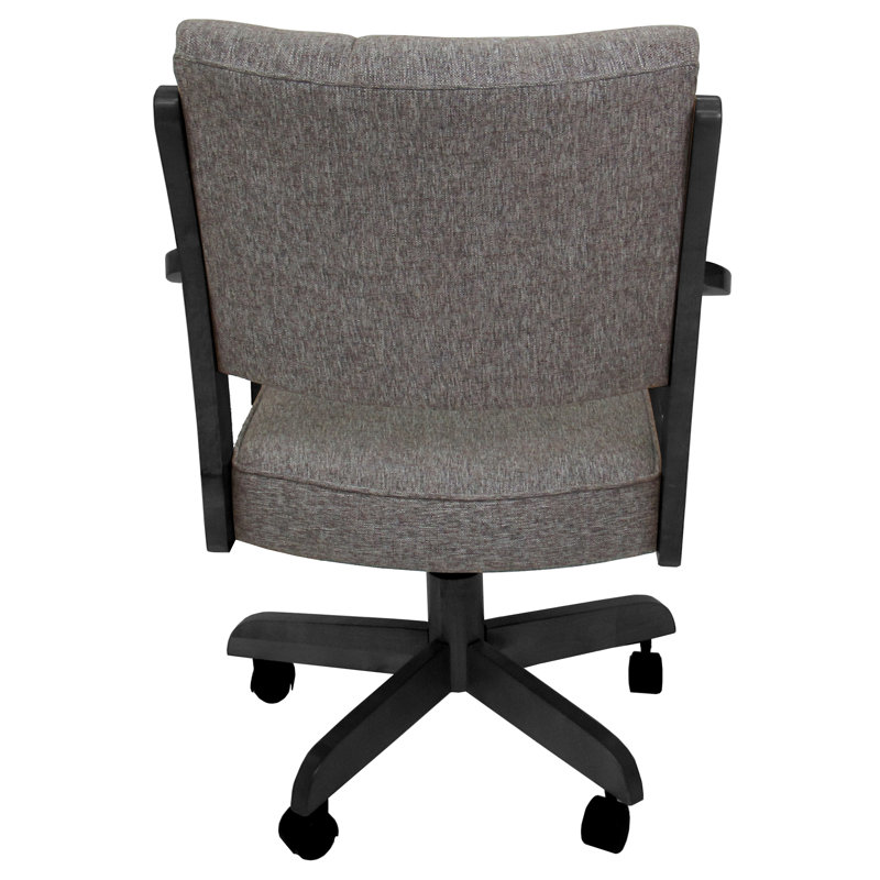 Chaise de salle à manger avec accoudoirs Evteka, Gris Mojave, Gris foncé