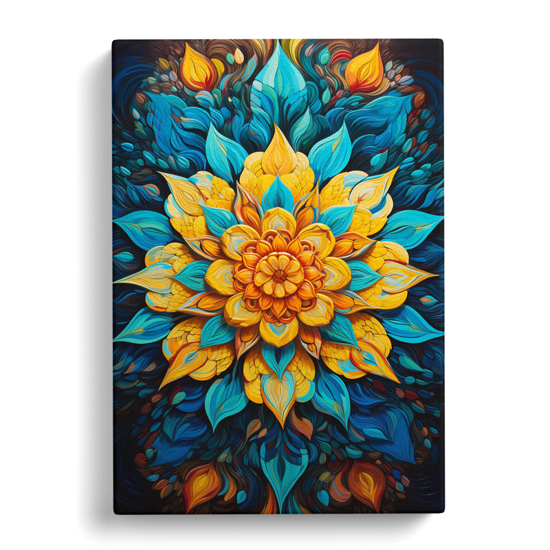 Mandala Hard Edge Painting - Print, 50cm H x 35cm W x 3cm D