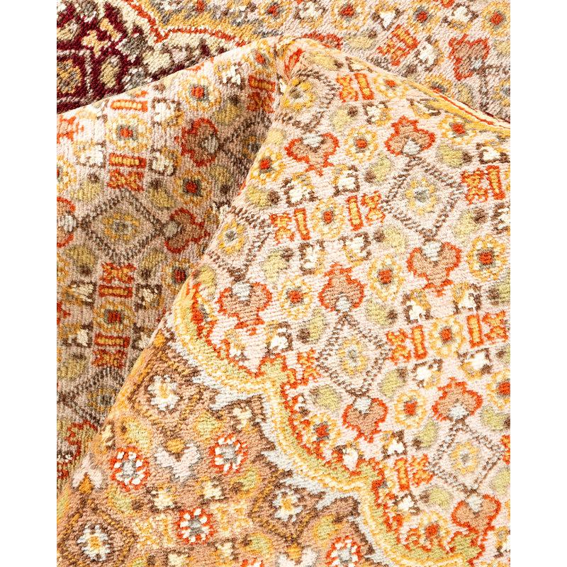 Hayner One-of-a-Kind Hand-Knotted New Age 8'1" x 10'5" Wool Area Rug in Red/Beige/Orange