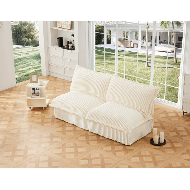 Glessite Versatile Armless Sofa, 34.6" H x 73.2" W x 33" D, 2