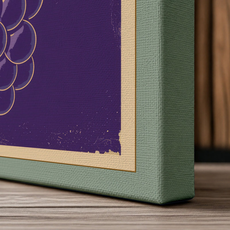 Grapes and Leaves Botanical - Wrapped Canvas, 30x20 - 76.2 x 50.8 cm, Sage Border