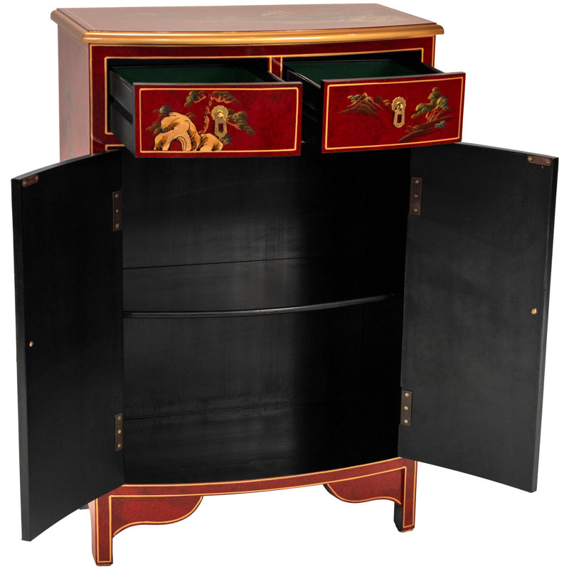 Abigayil Solid Wood Accent Cabinet, Red