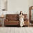 Brown Genuine Leather Standard Sofa cushion Loveseat-821788836